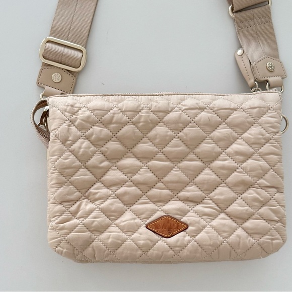 MZ WALLACE Crosby Pippa quilted nylon large crossbody bag - Buff/Beige - Picture 13 of 15
